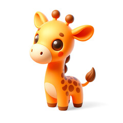 3D giraffe animal illustration.