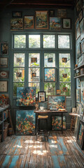 An_artists_atelier_bathed_in_soft_natural_light_walls