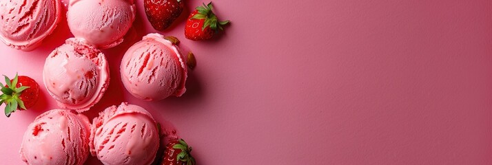 Frosty strawberry ice cream