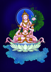 Mother Tara ( Buddhism) in the lotus position