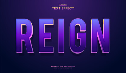decorative editable purple reign text effect vector design