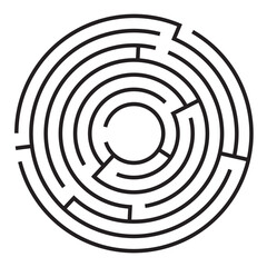 Round maze. Labyrinth vector illustration. 