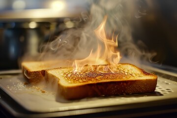Fototapeta premium burning bread on a pan
