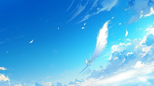 白い羽と青空4
