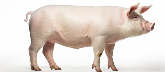 The porker is stationed on a plain white area against a backdrop of the same hue - obrazy, fototapety, plakaty