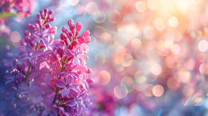 pink spring flowers background , generative ai