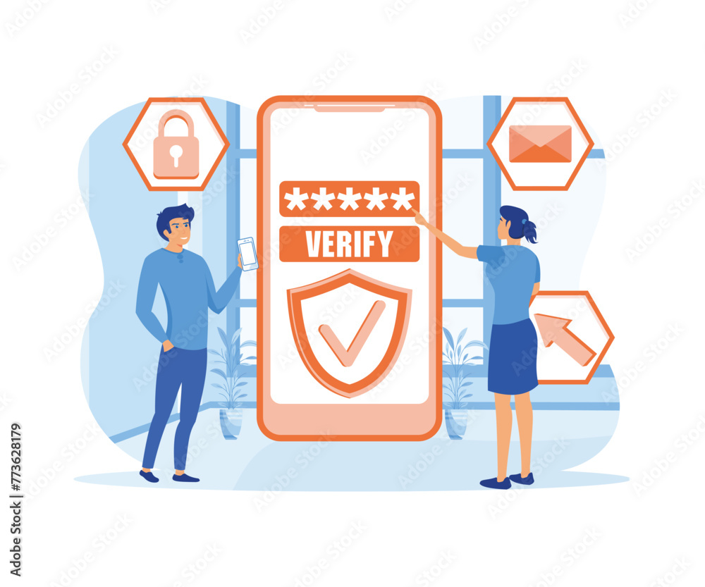 Poster otp one time password for secure transaction on digital payment transaction for mobile app on smartp