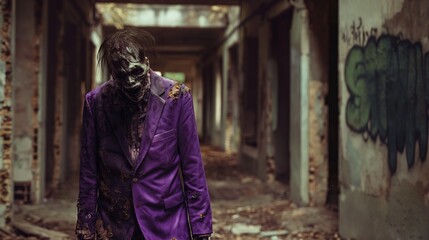 Obraz premium Decayed Elegance The Zombie in Purple