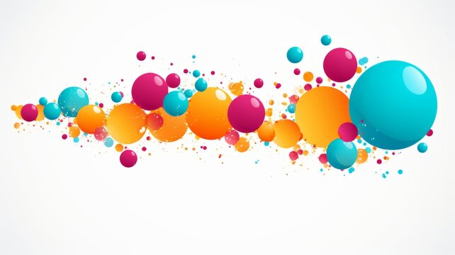 Colorful Abstract Bubble Design - An array of vibrant, overlapping bubbles with paint splashes on a white background.