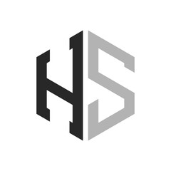Modern Unique Hexagon Letter HS Logo Design Template. Elegant initial HS Letter Logo Concept