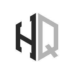 Modern Unique Hexagon Letter HQ Logo Design Template. Elegant initial HQ Letter Logo Concept