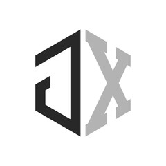 Modern Unique Hexagon Letter JX Logo Design Template. Elegant initial JX Letter Logo Concept