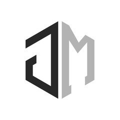 Modern Unique Hexagon Letter JM Logo Design Template. Elegant initial JM Letter Logo Concept