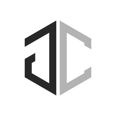 Modern Unique Hexagon Letter JC Logo Design Template. Elegant initial JC Letter Logo Concept