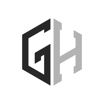 Modern Unique Hexagon Letter GH Logo Design Template. Elegant initial GH Letter Logo Concept
