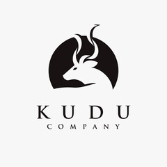 Abstract minimalist kudu logo vector illustration on white background