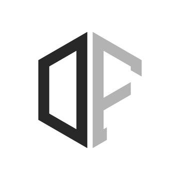 Modern Unique Hexagon Letter DF Logo Design Template. Elegant initial DF Letter Logo Concept