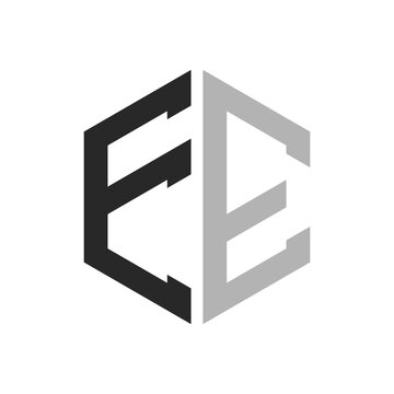 Modern Unique Hexagon Letter EE Logo Design Template. Elegant initial EE Letter Logo Concept