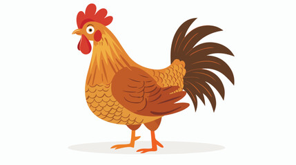 Chicken flat cartoon vactor illustration isolated b