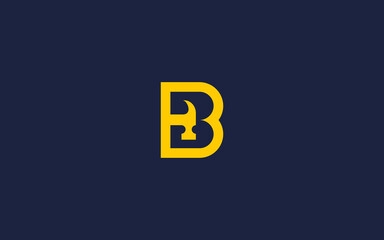 letter b with hammer logo icon design vector design template inspiration