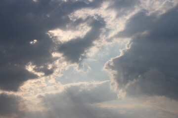 Sunset Sky cloud in the Morning Sunrise with Orange, Yellow Golden Sunrise on summer season, Horizon Sky Background