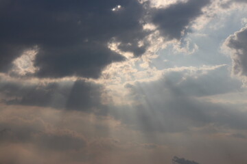 Sunset Sky cloud in the Morning Sunrise with Orange, Yellow Golden Sunrise on summer season,...