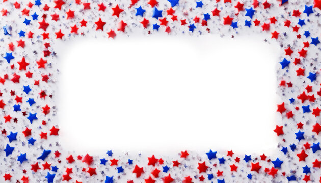 confetti USA stars colored independence celebration day Frame patriot july memorial sale president banner us fourth star flag concept american background flier happy party event