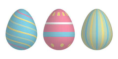 set of easter eggs on transparency background, decorative element collection.