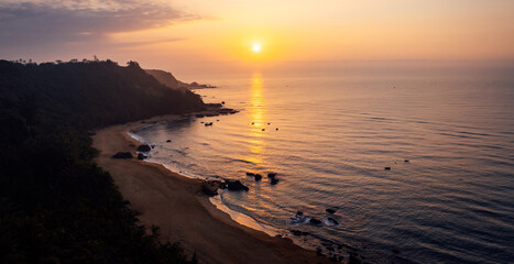 Fototapeta na wymiar Aerial view of sunrise sea landscape