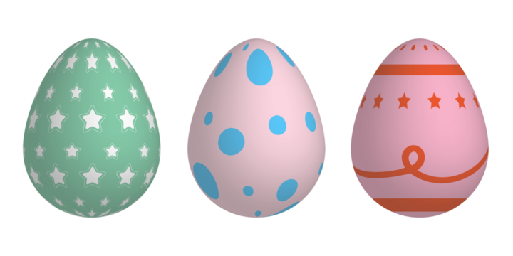 set of easter eggs on transparency background, decorative element collection.