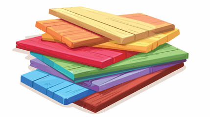 Colourful boards on a white background flat cartoon