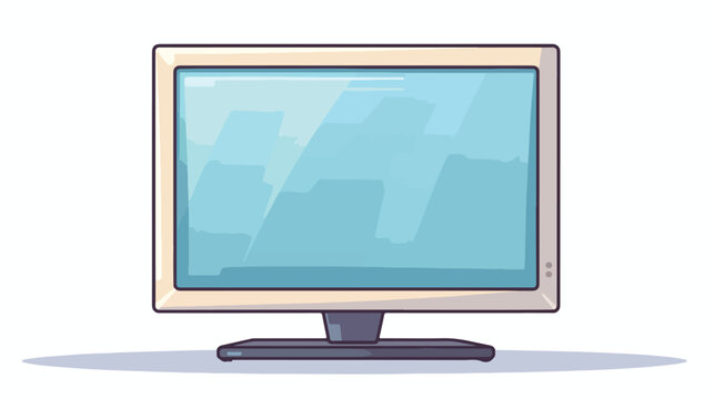 Computer monitor screen flat cartoon vactor illustr