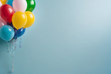 Balloons with copy-space background concept, blank space. Place to adding text blank copy space. Inflated Inspiration: Blank Space Balloons Arrangement