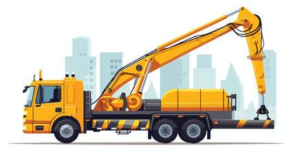 Obraz na płótnie Canvas Construction trucks design flat cartoon vactor illu