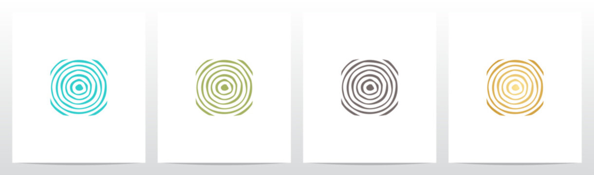 Tree Rings Pattern Letter Initial Logo Design O