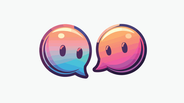 Conversation chat bubble icon image flat cartoon va
