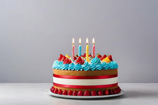 Birthday cake in copy-space background concept, big blank space. Microstock Images of Talented Cake Artists