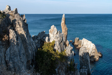 View of the rocks at the seaside