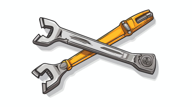 Crossed wrench and screwdriver tools icon image fla