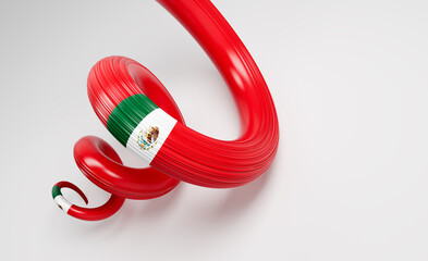 3d Flag of Mexico 3d Spiral Glossy Ribbon Flag Isolated On White Background 3d Illustration