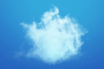 Single soft white cloud in blue sky