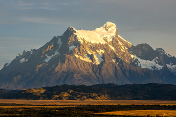 Sunrise in Torres del Paine seen from a valley of Serrano River - 773652187