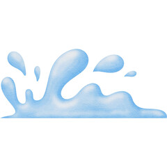 blue water splashes, water drop, paper texture , transparent background, hand painted watercolor style