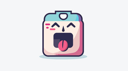 Cute floppy disk mascot with a yawn expression  cut - obrazy, fototapety, plakaty