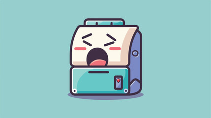 Cute floppy disk mascot with a yawn expression  cut - obrazy, fototapety, plakaty