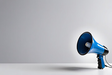 Megaphone with copy-space background concept, blank space. Bold Announcement: Megaphone Icon in...