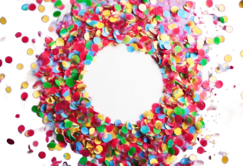 background colourful confetti frame Christmas border round circle around celebrate space celebration decoration design illustration new paper shadow year anniversar