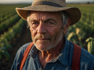 Portrait of a farmer in a tomato plantation
