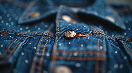 Witness the understated charm of a chambray shirt, its soft denim weave captured with cinematic precision against an isolated backdrop. - obrazy, fototapety, plakaty
