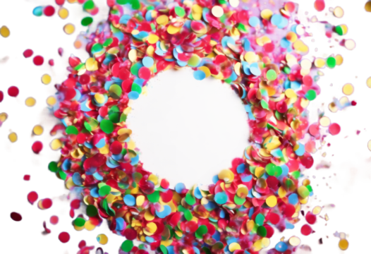 background colourful confetti frame Christmas border round circle around celebrate space celebration decoration design illustration new paper shadow year anniversar